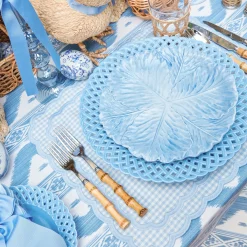 Blue Basketweave Dinner Plate