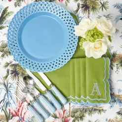 Blue Basketweave Dinner Plate