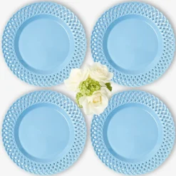 Blue Basketweave Dinner Plate