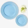 Blue Basketweave Starter Plate