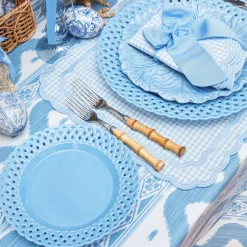 Blue Basketweave Starter Plate
