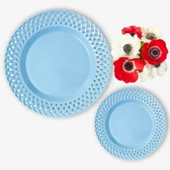 Blue Basketweave Starter Plate