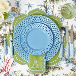 Blue Basketweave Starter Plates (Set of 4)