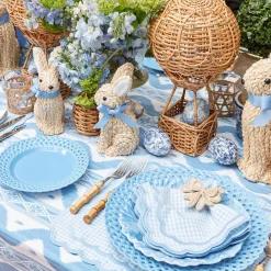 Blue Basketweave Starter Plates (Set of 4)