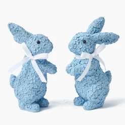 Blue Floral Bunny (Pair)