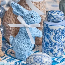 Blue Floral Bunny (Pair)