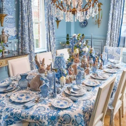 Blue Flowers Dinner & Starter Plates (Set of 8)