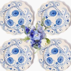 Blue Flowers Dinner Plates (Set of 4)