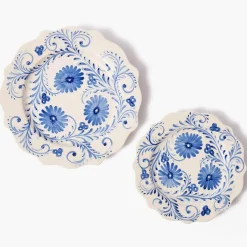 Blue Flowers Starter Plates (Set of 4)