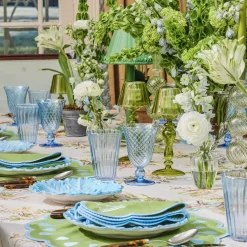 Blue Fluted Glassware (Set of 8)