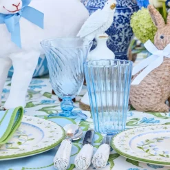 Blue Fluted Wine Glasses (Set of 4)