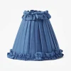 Blue Frilled Silk Lampshade (18cm)