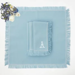 Blue Fringe Napkins (Set of 4)