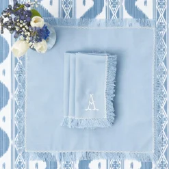 Blue Fringe Napkins (Set of 4)