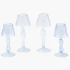 Blue Glass Lantern Tea Light Holder Set