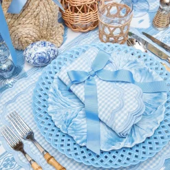 Blue Grosgrain Bow - 20cm (Set of 4)