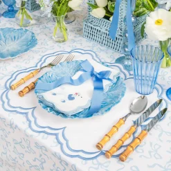 Blue Grosgrain Bow - 20cm (Set of 4)