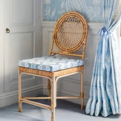 Blue Ikat Seat Pad Cushion