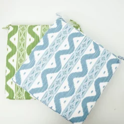 Blue Ikat Seat Pad Cushion
