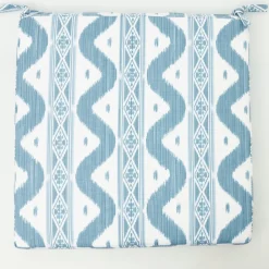 Blue Ikat Seat Pad Cushion