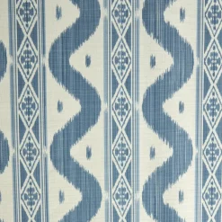 Blue Ikat Stripe Fabric