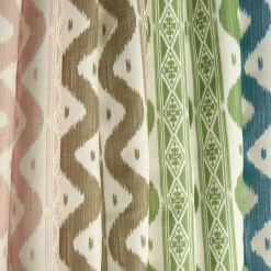 Blue Ikat Stripe Fabric