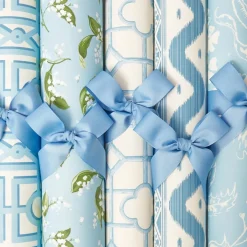 Blue Ikat Stripe Wallpaper