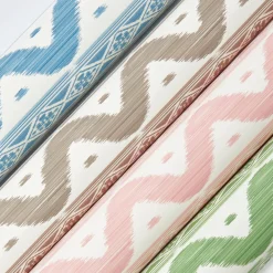 Blue Ikat Stripe Wallpaper