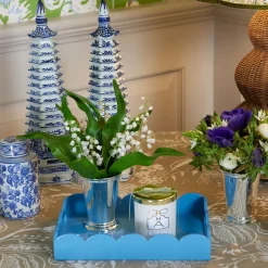 Blue Lacquer Tray Set