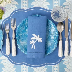 Blue Linen Eloise Placemats & Palm Tree Napkins (Set of 4)
