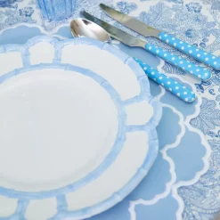Blue Melamine Bamboo Dinner Plate (Set of 4)