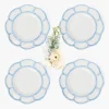 Blue Melamine Bamboo Starter Plates (Set of 4)