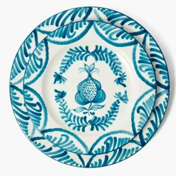 Blue Melograno Dinner & Starter Plates (Set of 8)
