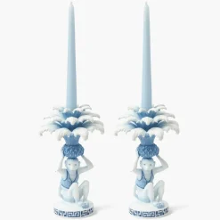 Blue Monkey Candle Holders (Pair)