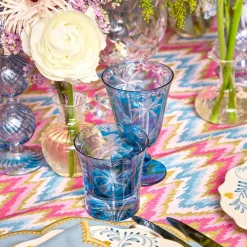 Blue Palm Wine Glasses (Set of 4)