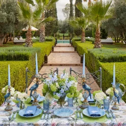 Blue Parrot Candle Holder Set