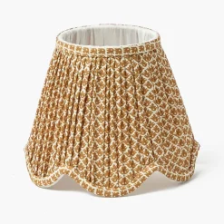 Blue Parrot Rechargeable Lamp with Caramel Lotus Deep Scalloped Shade (18cm)