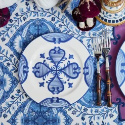Blue Quatrefoil Starter Plate