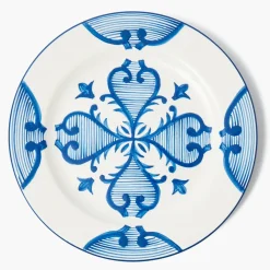 Blue Quatrefoil Starter Plate