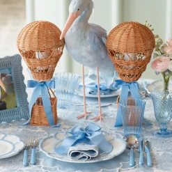 Blue Saskia Stork (Pair) - 44cm