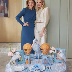 Blue Saskia Stork (Pair) - 44cm