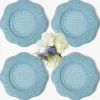 Blue Scalloped Rattan Charger Plates (Set of 4)