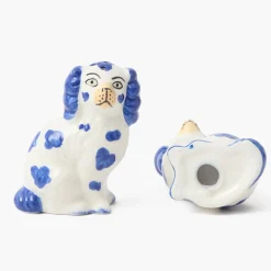Blue Staffordshire Dog Salt & Pepper Shakers