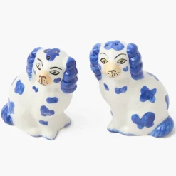 Blue Staffordshire Dog Salt & Pepper Shakers