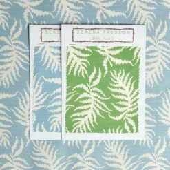 Blue Trailing Ferns Fabric