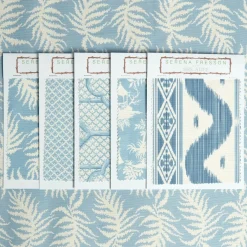 Blue Trailing Ferns Fabric