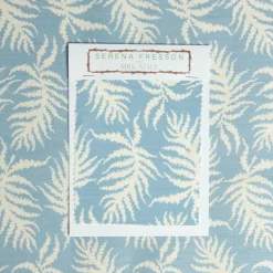 Blue Trailing Ferns Fabric