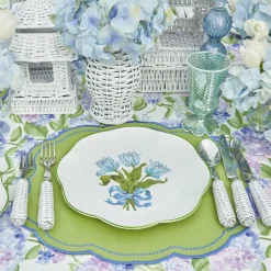 Blue Tulip Dinner & Starter Plates (Set of 8)