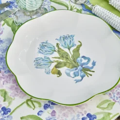 Blue Tulip Dinner & Starter Plates (Set of 8)