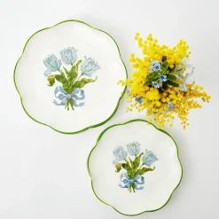 Blue Tulip Dinner & Starter Plates (Set of 8)